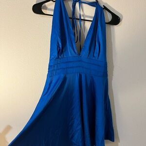 Vibrant Blue Halter Dress